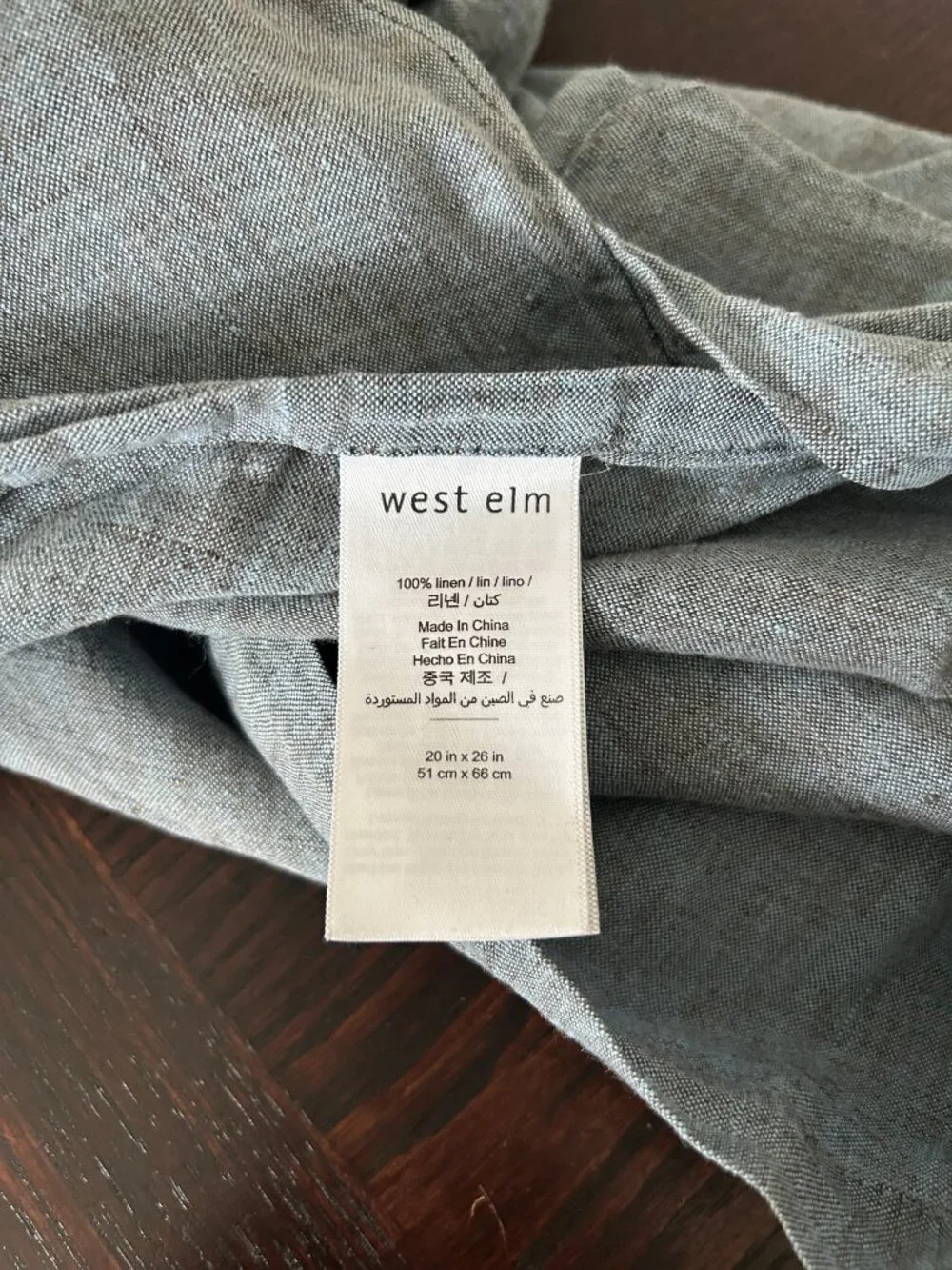 West Elm Linen Blue Pillow Cases (2)
